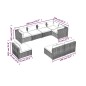vidaXL 8-tlg. Garten-Lounge-Set mit Kissen Poly Rattan Schwarz vidaXL 8-tlg. Garten-Lounge-Set mit Kissen Poly Rattan Schwarz