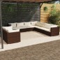 vidaXL 9-tlg. Garten-Lounge-Set mit Kissen Braun Poly Rattan vidaXL 9-tlg. Garten-Lounge-Set mit Kissen Braun Poly Rattan