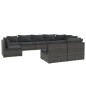 vidaXL 9-tlg. Garten-Lounge-Set mit Kissen Poly Rattan Grau vidaXL 9-tlg. Garten-Lounge-Set mit Kissen Poly Rattan Grau