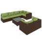 vidaXL 8-tlg. Garten-Lounge-Set mit Kissen Braun Poly Rattan vidaXL 8-tlg. Garten-Lounge-Set mit Kissen Braun Poly Rattan