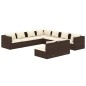 vidaXL 9-tlg. Garten-Lounge-Set mit Kissen Braun Poly Rattan vidaXL 9-tlg. Garten-Lounge-Set mit Kissen Braun Poly Rattan