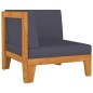 vidaXL Modular-Ecksofa mit Dunkelgrauen Kissen Akazie Massivholz vidaXL Modular-Ecksofa mit Dunkelgrauen Kissen Akazie Massivholz