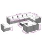 vidaXL 11-tlg. Garten-Lounge-Set mit Kissen Poly Rattan Braun vidaXL 11-tlg. Garten-Lounge-Set mit Kissen Poly Rattan Braun