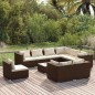 vidaXL 10-tlg. Garten-Lounge-Set mit Kissen Poly Rattan Braun vidaXL 10-tlg. Garten-Lounge-Set mit Kissen Poly Rattan Braun