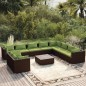 vidaXL 11-tlg. Garten-Lounge-Set mit Kissen Braun Poly Rattan vidaXL 11-tlg. Garten-Lounge-Set mit Kissen Braun Poly Rattan