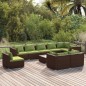 vidaXL 10-tlg. Garten-Lounge-Set mit Kissen Poly Rattan Braun vidaXL 10-tlg. Garten-Lounge-Set mit Kissen Poly Rattan Braun