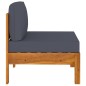 vidaXL Mittelsofas 2 Stk. mit Dunkelgrauen Kissen Massivholz Akazie vidaXL Mittelsofas 2 Stk. mit Dunkelgrauen Kissen Massivholz Akazie