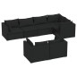 vidaXL 7-tlg. Garten-Lounge-Set mit Kissen Schwarz Poly Rattan vidaXL 7-tlg. Garten-Lounge-Set mit Kissen Schwarz Poly Rattan