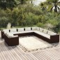 vidaXL 11-tlg. Garten-Lounge-Set mit Kissen Braun Poly Rattan vidaXL 11-tlg. Garten-Lounge-Set mit Kissen Braun Poly Rattan