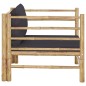 vidaXL Gartensofa mit Dunkelgrauen Kissen Bambus vidaXL Gartensofa mit Dunkelgrauen Kissen Bambus