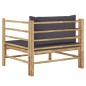 vidaXL Gartensofa mit Dunkelgrauen Kissen Bambus vidaXL Gartensofa mit Dunkelgrauen Kissen Bambus