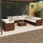 vidaXL 10-tlg. Garten-Lounge-Set mit Kissen Braun Poly Rattan vidaXL 10-tlg. Garten-Lounge-Set mit Kissen Braun Poly Rattan