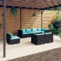 vidaXL 8-tlg. Garten-Lounge-Set mit Kissen Poly Rattan Schwarz vidaXL 8-tlg. Garten-Lounge-Set mit Kissen Poly Rattan Schwarz