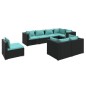 vidaXL 8-tlg. Garten-Lounge-Set mit Kissen Poly Rattan Schwarz vidaXL 8-tlg. Garten-Lounge-Set mit Kissen Poly Rattan Schwarz