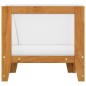 Modular-Ecksofa mit Cremeweißen Kissen Akazie Massivholz Modular-Ecksofa mit Cremeweißen Kissen Akazie Massivholz