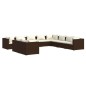 vidaXL 10-tlg. Garten-Lounge-Set mit Kissen Braun Poly Rattan vidaXL 10-tlg. Garten-Lounge-Set mit Kissen Braun Poly Rattan