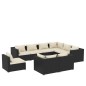 vidaXL 9-tlg. Garten-Lounge-Set mit Kissen Poly Rattan Schwarz vidaXL 9-tlg. Garten-Lounge-Set mit Kissen Poly Rattan Schwarz