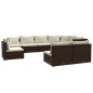 vidaXL 9-tlg. Garten-Lounge-Set mit Kissen Poly Rattan Braun vidaXL 9-tlg. Garten-Lounge-Set mit Kissen Poly Rattan Braun