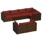 vidaXL 7-tlg. Garten-Lounge-Set mit Kissen Braun Poly Rattan vidaXL 7-tlg. Garten-Lounge-Set mit Kissen Braun Poly Rattan