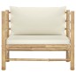 Gartensofa mit Kissen Cremeweiß Bambus Gartensofa mit Kissen Cremeweiß Bambus
