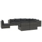 vidaXL 9-tlg. Garten-Lounge-Set mit Kissen Poly Rattan Grau vidaXL 9-tlg. Garten-Lounge-Set mit Kissen Poly Rattan Grau