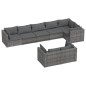 vidaXL 8-tlg. Garten-Lounge-Set mit Kissen Grau Poly Rattan vidaXL 8-tlg. Garten-Lounge-Set mit Kissen Grau Poly Rattan