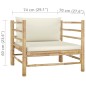 Gartensofa mit Kissen Cremeweiß Bambus Gartensofa mit Kissen Cremeweiß Bambus