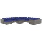 vidaXL 12-tlg. Garten-Lounge-Set mit Kissen Poly Rattan Grau vidaXL 12-tlg. Garten-Lounge-Set mit Kissen Poly Rattan Grau