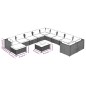 vidaXL 12-tlg. Garten-Lounge-Set mit Kissen Poly Rattan Grau vidaXL 12-tlg. Garten-Lounge-Set mit Kissen Poly Rattan Grau