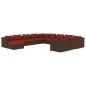 vidaXL 12-tlg. Garten-Lounge-Set mit Kissen Poly Rattan Braun vidaXL 12-tlg. Garten-Lounge-Set mit Kissen Poly Rattan Braun