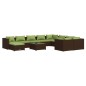 vidaXL 11-tlg. Garten-Lounge-Set mit Kissen Poly Rattan Braun vidaXL 11-tlg. Garten-Lounge-Set mit Kissen Poly Rattan Braun