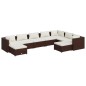 vidaXL 9-tlg. Garten-Lounge-Set mit Kissen Poly Rattan Braun vidaXL 9-tlg. Garten-Lounge-Set mit Kissen Poly Rattan Braun