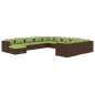 vidaXL 12-tlg. Garten-Lounge-Set mit Kissen Poly Rattan Braun vidaXL 12-tlg. Garten-Lounge-Set mit Kissen Poly Rattan Braun