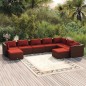 vidaXL 9-tlg. Garten-Lounge-Set mit Kissen Poly Rattan Braun vidaXL 9-tlg. Garten-Lounge-Set mit Kissen Poly Rattan Braun