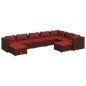 vidaXL 9-tlg. Garten-Lounge-Set mit Kissen Poly Rattan Braun vidaXL 9-tlg. Garten-Lounge-Set mit Kissen Poly Rattan Braun