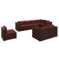 vidaXL 8-tlg. Garten-Lounge-Set mit Kissen Poly Rattan Braun vidaXL 8-tlg. Garten-Lounge-Set mit Kissen Poly Rattan Braun