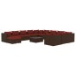 vidaXL 13-tlg. Garten-Lounge-Set mit Kissen Poly Rattan Braun vidaXL 13-tlg. Garten-Lounge-Set mit Kissen Poly Rattan Braun
