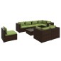 vidaXL 9-tlg. Garten-Lounge-Set mit Kissen Poly Rattan Braun vidaXL 9-tlg. Garten-Lounge-Set mit Kissen Poly Rattan Braun