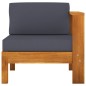 vidaXL Mittelsofa mit 1 Armlehne Dunkelgrau Massivholz Akazie vidaXL Mittelsofa mit 1 Armlehne Dunkelgrau Massivholz Akazie
