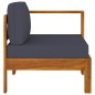 vidaXL Mittelsofa mit 1 Armlehne Dunkelgrau Massivholz Akazie vidaXL Mittelsofa mit 1 Armlehne Dunkelgrau Massivholz Akazie
