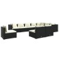 vidaXL 10-tlg. Garten-Lounge-Set mit Kissen Poly Rattan Schwarz vidaXL 10-tlg. Garten-Lounge-Set mit Kissen Poly Rattan Schwarz