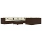 vidaXL 9-tlg. Garten-Lounge-Set mit Kissen Poly Rattan Braun vidaXL 9-tlg. Garten-Lounge-Set mit Kissen Poly Rattan Braun