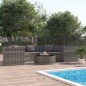 vidaXL 6-tlg. Garten-Lounge-Set mit Auflagen Poly Rattan Grau vidaXL 6-tlg. Garten-Lounge-Set mit Auflagen Poly Rattan Grau
