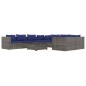 vidaXL 9-tlg. Garten-Lounge-Set mit Kissen Poly Rattan Grau vidaXL 9-tlg. Garten-Lounge-Set mit Kissen Poly Rattan Grau