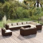 vidaXL 10-tlg. Garten-Lounge-Set mit Kissen Poly Rattan Braun vidaXL 10-tlg. Garten-Lounge-Set mit Kissen Poly Rattan Braun