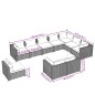 vidaXL 10-tlg. Garten-Lounge-Set mit Kissen Poly Rattan Braun vidaXL 10-tlg. Garten-Lounge-Set mit Kissen Poly Rattan Braun