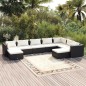 vidaXL 9-tlg. Garten-Lounge-Set mit Kissen Poly Rattan Schwarz vidaXL 9-tlg. Garten-Lounge-Set mit Kissen Poly Rattan Schwarz