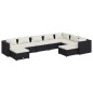 vidaXL 9-tlg. Garten-Lounge-Set mit Kissen Poly Rattan Schwarz vidaXL 9-tlg. Garten-Lounge-Set mit Kissen Poly Rattan Schwarz