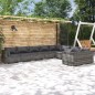 vidaXL 9-tlg. Garten-Lounge-Set mit Kissen Poly Rattan Grau vidaXL 9-tlg. Garten-Lounge-Set mit Kissen Poly Rattan Grau