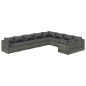 vidaXL 9-tlg. Garten-Lounge-Set mit Kissen Poly Rattan Grau vidaXL 9-tlg. Garten-Lounge-Set mit Kissen Poly Rattan Grau